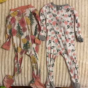 Burts Bees Baby Footies in Pink and Gray